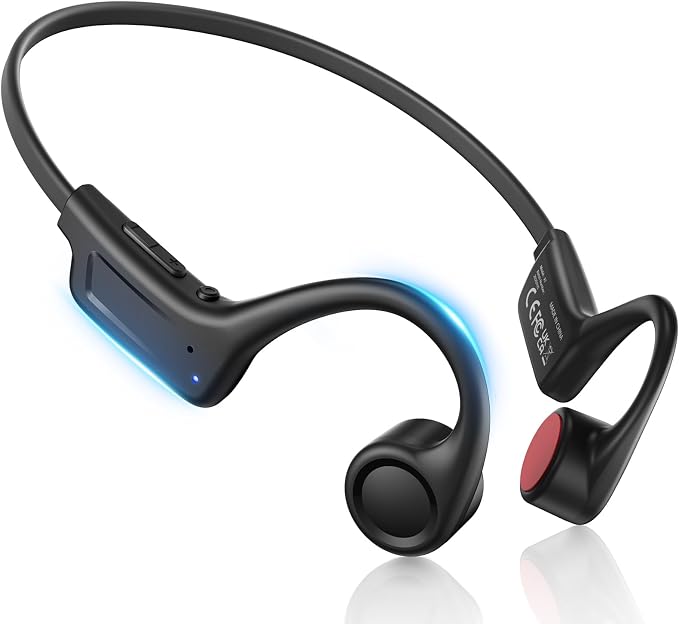 Kinglucky Bone Conduction Headphones Wireless Bluetooth, 23.5g Ultra-Light Open Ear Headphones with Mic, IPX5 Waterproof Sports Headphones for Running, Cycling, Workout, Walking