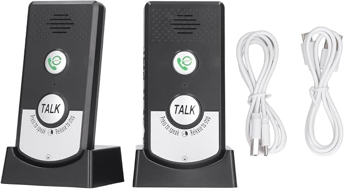 2 Way Talk Voice Intercom Doorbell Long Range Home Caregiver Pager System Indoor Outdoor Black