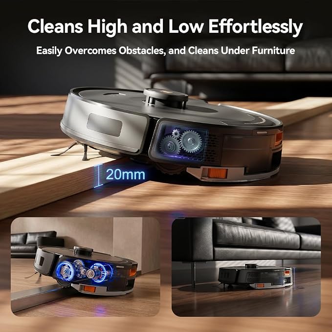 Robot Vacuum 38,000 Pa Robot Vacuum Mop,120Day Self Emptying Vacuum Robot,Lidar Navigation,5G 2.4GWiFi APP Aspirateur Robot,Self-Charging Robot Vacuums for Pet,Floor,Carpet R11 Max Black