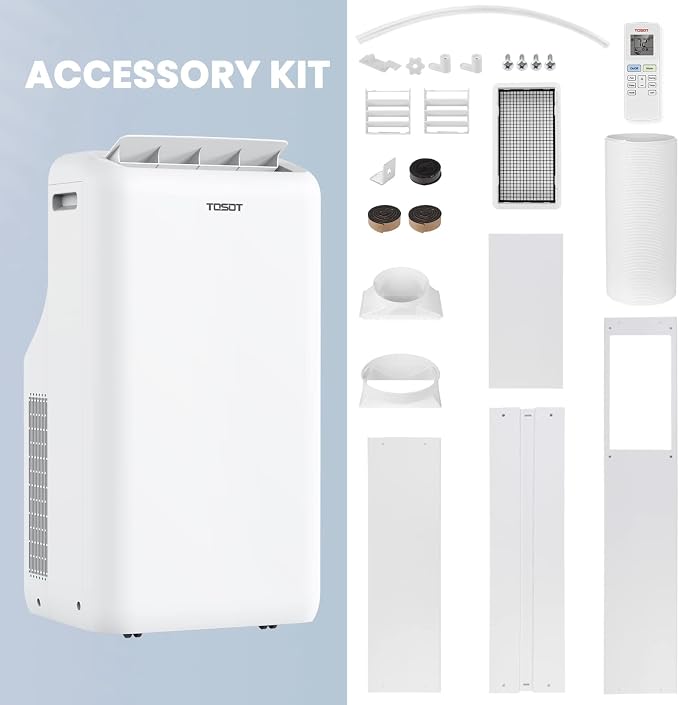 TOSOT 14,000BTU (9,600 BTU SACC) Smart WiFi Portable Air Conditioner with Heater, Powerful Cooling Auto Swing, Dehumidifier, Fan, 24H Timer for Large Room Up to 600 sq ft, AOMI Series