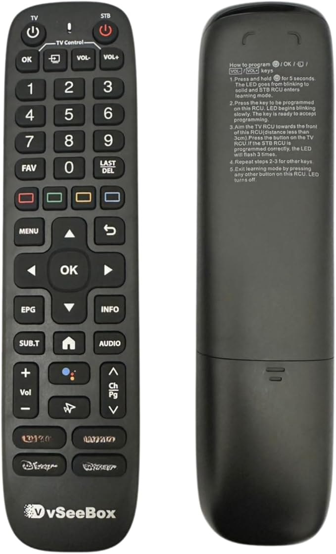 Replacement Voice Remote for VSeeBox V6 Plus with Backlit Keys