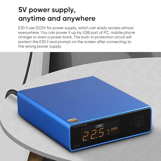 Topping E30II Digital to Analog Audio Converter, HiFi USB DAC 2 x AK4493S XU208 DSD512 32Bit/768kHz USB/Optical/Coaxial to L/R RCA Analog Audio Converters