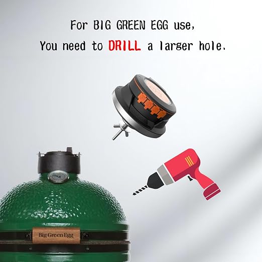 Bluetooth Digital Grill Thermometer, Smart Grill Gauge Thermometer with 4 Meat Probes, Real Time Monitoring BBQ Smoker Thermometer for Kamado Joe Grills Smoker Big Green Egg