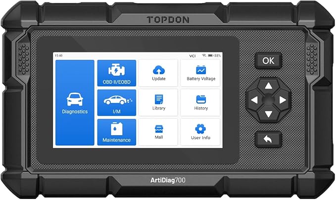 Topdon 5-inch Scan Tool - All Systems Scan, 15 Service Functions