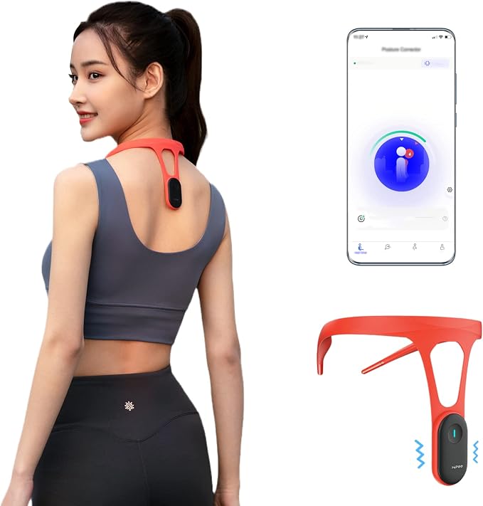 P1 Posture Corrector for Women Men, Strapless Upper Back Brace, Vibration Reminder, Rechargeable, 50H Battery