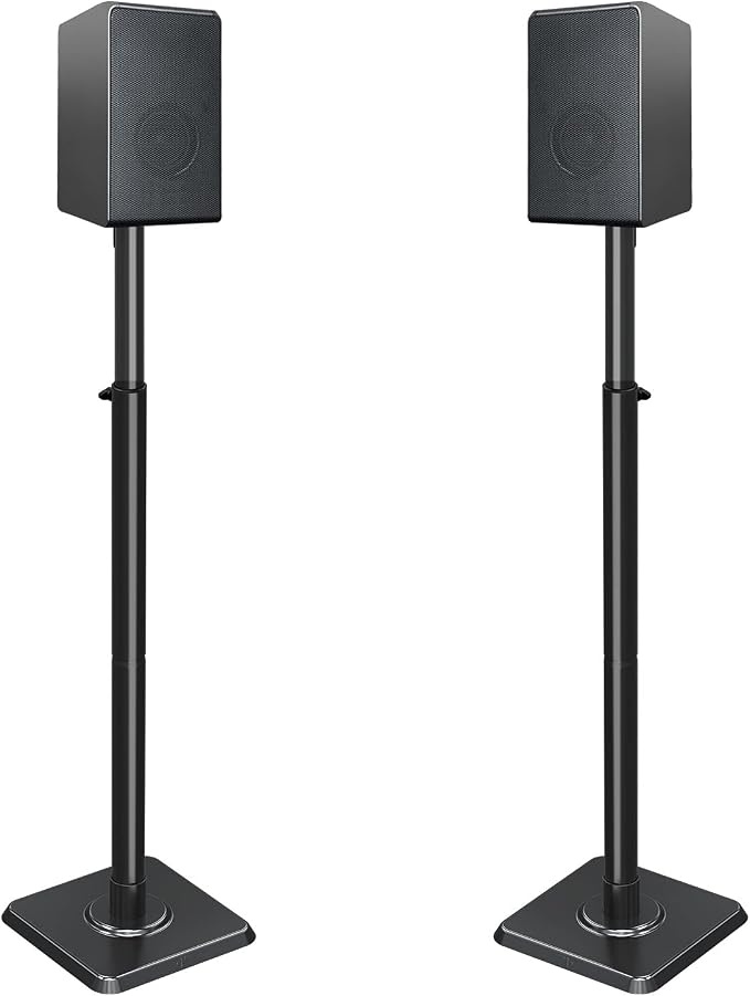 Mounting Dream Speaker Stands Height Adjustable for Satellite & Small Bookshelf Speakers, Set of 2 Floor Stand Mount for Bose Polk JBL Sony Yamaha and Others - 11LBS Capacity MD5402