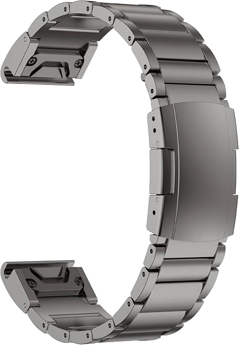 Titanium Band for Garmin Fenix 8 (51mm)/Fenix 7X/6X/5X/Fenix 3 HR, Descent Mk2i Mk2, Tactix 7, Enduro 2 3, Epix Pro Gen 2 (51mm) - 26mm Quick Fit Watch Band Metal Strap for Garmin Watch