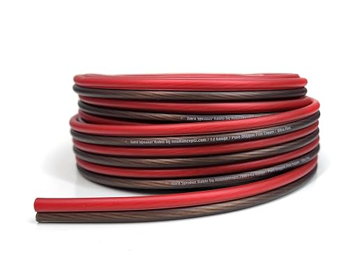 KnuKonceptz Kord Speaker Cable 12 Gauge Oxygen Free Copper Speaker Wire 100' Red/Black