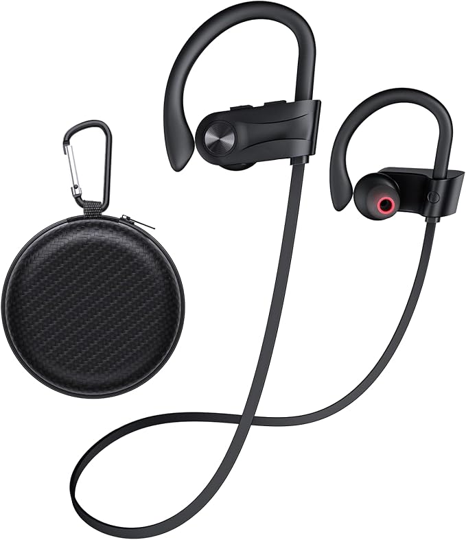 JOYWISE Bluetooth Headphones, Wireless Earbuds Bluetooth 5.3 Headphones with 16Hrs Playtime Stereo Bass Headsets, IPX7 Waterproof Running Earphones for Sports, Black