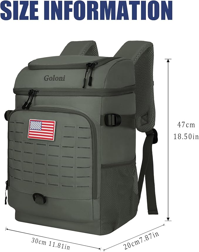 Cooler Backpack, 30 Can Backpack Cooler 4-Sided Cold Retention Technology, Lightweight & Hands-Free for Beach, Camping