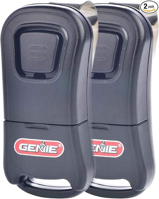 Genie Single Button Garage Door Opener Remotes (2 Pack) - Safe & Secure Access - Each Remote Compatibile Only With Genie Intellicode Garage Door Openers - Model G1T , Black - G1T 2-Pack