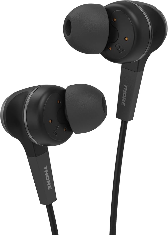 Thore iPhone Earphones (Apple MFi Certified) V120 in Ear Wired Lightning Earbuds (Sweat/Water Resistant) Headphones with Mic/Volume Remote for iPhone 12/13/14 Pro Max - Black