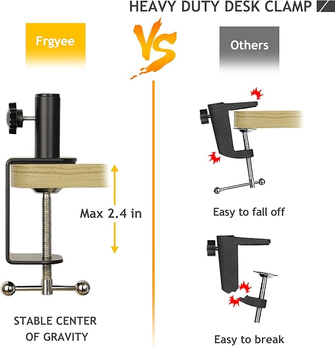 AT2020 Mic Stand with Shock Mount and Pop Filter, Suspension Scissor AT2020 Boom Arm Stand with Upgraded Heavy Duty Clamp for Audio Technica AT2020 AT2020USB+ AT2035 Condenser Studio Mic