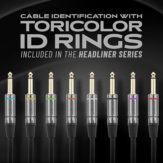 Cableworks by Gator Cases Headliner Series Premium 20 Ft Straight to Right Angle Guitar Instrument Cable with Quiet Switch Technology (GCWH-INS-20RAQT)