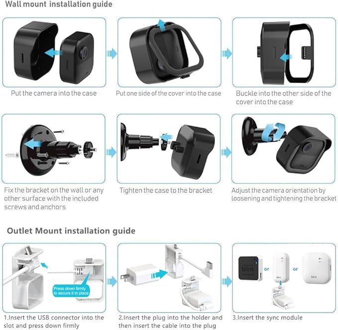 All-New Blink Outdoor Camera Surveillance Mount, 3 Pack Weatherproof Protective Housing and 360 Degree Adjustable Mount for Blink Outdoor 4/Outdoor 2K+/3rd Gen Cam, Black (Camera is Not Included)