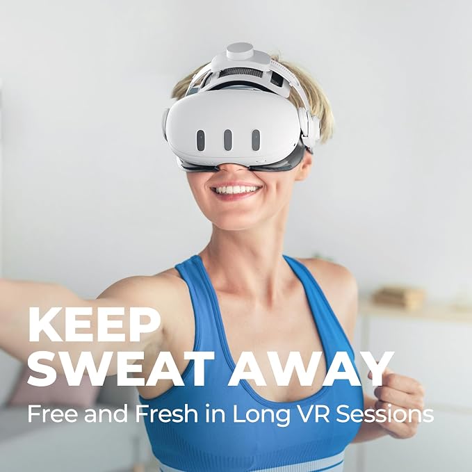 DESTEK Cooling Face Pad for Meta Quest 3 (NOT 3S), Stop PU Leather Overheating, 2 Replacement with Ice Gel & Breathable Ice Silk Cushions. Feels Like Cooling Arm Sleeves for Your Face.