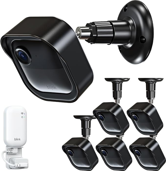 All-New Blink Outdoor Camera Wall Mount, 360° Adjustable Mount and Weather Proof Protective Housing with Blink Sync Module Outlet Mount for Blink Outdoor 4/2K+/3rd Gen Camera System (Black, 5 Pack)