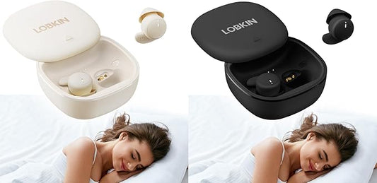 LOBKIN Sleep Earbuds,Wireless Bluetooth 6.0 Noise Blocking Sleeping Headphones,Sleep Earphones for Side Sleepers in Ear Soft Mini Invisible Buds Comfort Fit for Sleeping Working
