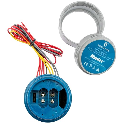 Hunter NODE-BT-100 Bluetooth Battery Operated Sprinkler Controller with Solenoid, Waterproof Irrigation Timer, Easy Install, for Gardens, Lawns, Parks, Greenhouses