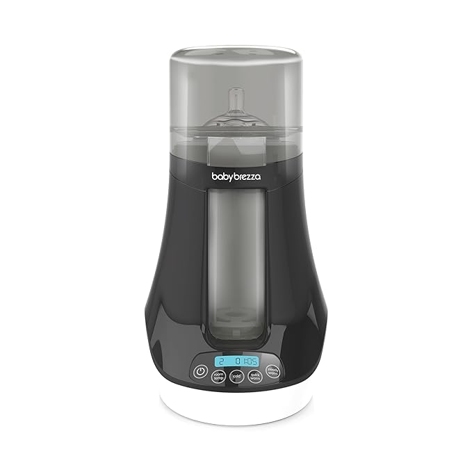 Baby Brezza Fast Baby Bottle Warmer - Baby Milk + Breastmilk Warmer Defroster – 2 Unique Temperatures for Breastmilk + Formula - Universal Fit for All Bottles, Bags + Jars