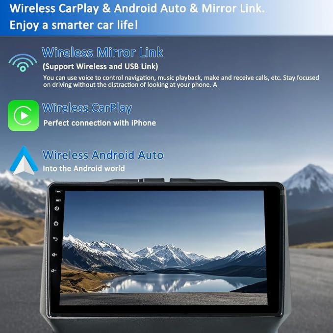 Upgrade 8 Core 4+64G Car Stereo Radio Replacement for 2013-2018 Dodge Ram 1500 2500 3500 with Wireless CarPlay/Android Auto, GPS, Bluetooth, Backup Camera AM/FM (New Android 15)