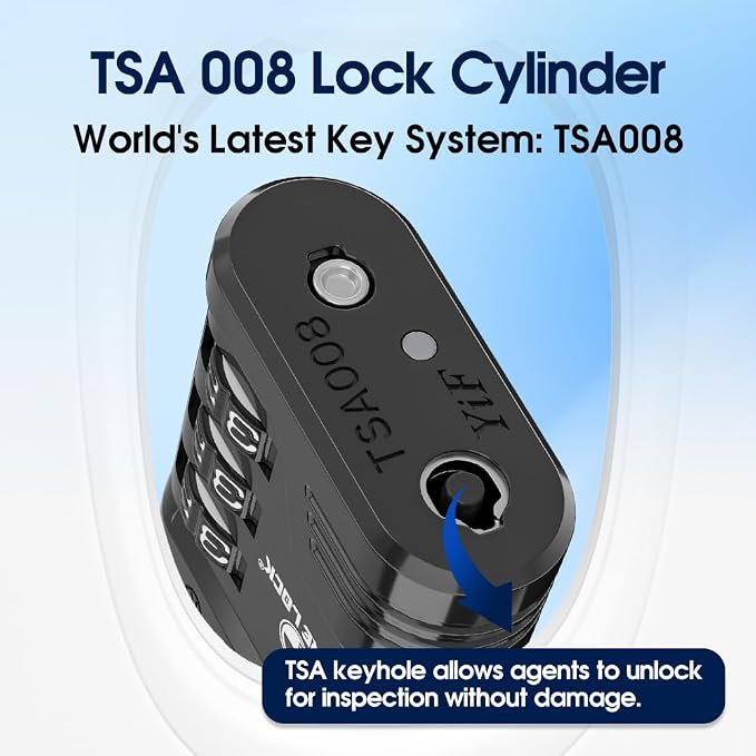 SURE LOCK TSA Approved Luggage Lock – 3-Digit Resettable Combination Padlock with Open Alert Red Dot, Large Easy-Read Dials for Suitcases, Backpacks, Gym & School Lockers (Black 4 pk)