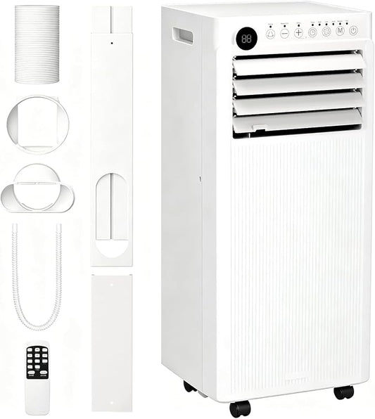 Electactic 8000 BTUs Portable Air Conditioners, 4 in 1 AC Unit Cools 350 Sq.Ft, Air Conditioner Portable with Cool, Fan, Dehumidifier, Auto Drain, 24H Timer/Remote Control/Window Kit