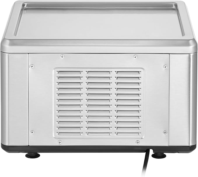 VEVOR Fried Ice Cream Machine, 12.6" x 8.5" 120W Stir-Fried Ice Cream Roll Maker with Compressor and 2 Scrapers, for Making Dessert Rolls, Frozen Yogurt