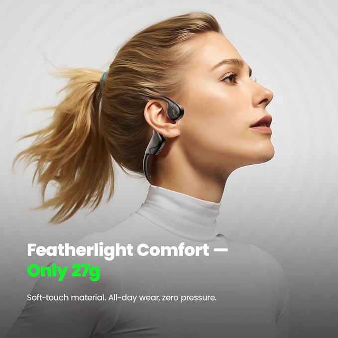 Bone Conduction Headphones,Bluetooth V6.0 Bone Conduction Earbuds with Mic,Open Ear Headphones 12Hrs Playtime,Wireless IPX5 Waterproof Sport Headphone for Running,Walking,Cycling,Gym