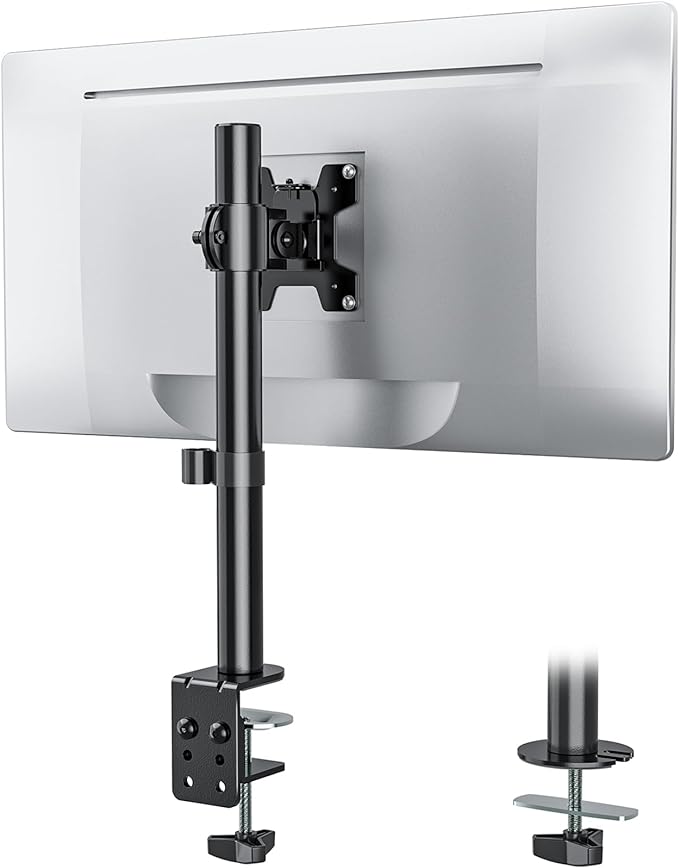 WALI Single Monitor Mount, Monitors Desk Mount, Single Monitor Arm Holds Screen Up to 32inch, 22lbs, Fully Adjustable Mount Designed for Home Office Application(M001S), Black