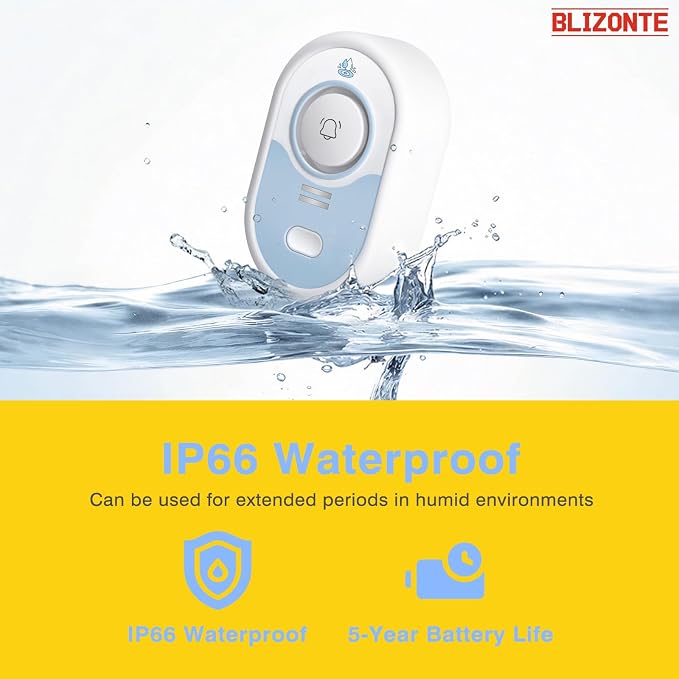 Water Leak Detector 3 Pack, 5-Year Battery Life, Water Alarm with Low Battery Warning, 100dB Loud Sound and Self-Test Function, IP66 Waterproof for Home Basement Kitchen(Not Support Wi-Fi)