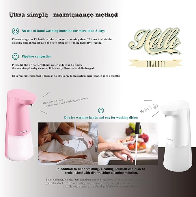 Automatic Foaming Soap Dispenser Suitable for bathrooms and Kitchens (White)