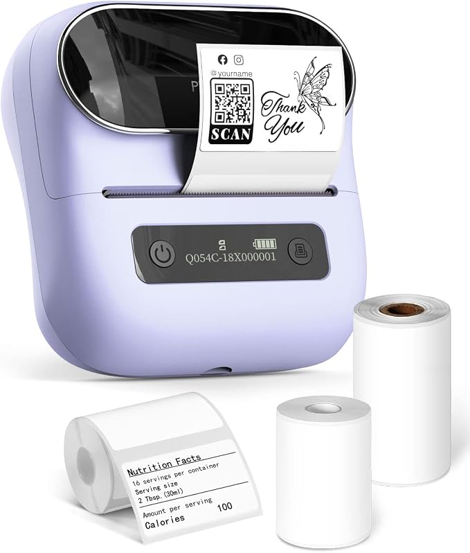 Phomemo M220 Label Maker & 1 Case, 3.14 Inch Bluetooth Thermal Label Printer for Barcode, Address, Labeling, Mailing, File Folder Label, Easy to Use, Support Smartphone, Tablet&PC