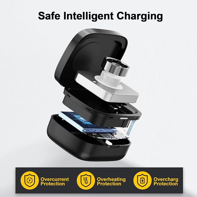 Wireless Charging Case for Oura Ring Gen 5, 4 & 3 Charger, 1000mAh Portable Travel Power Station Fits All-Sized Oura Ring 5, 4 & 3, 30-Day Runtime (Official Charger NOT Included)(Black)