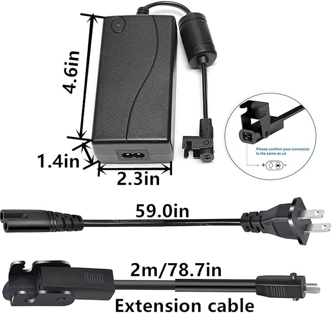 29V2APower Adapter 2-Pin for VersaDesk Ultralite VUL3624 36" Electric Height-Adjustable Standing Converter Sit to Stand Desktop Riser Versa Desk Power Supply Cord Charger,29VAC/DC Adapter Replacement