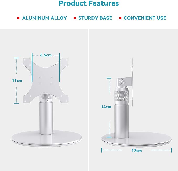 Tiltable Stand for Echo Show 21 and Show 15 (1st, 2nd Gen), Rotatable Table Holder for Alexa 21, Metal Desktop Base for Echo 15
