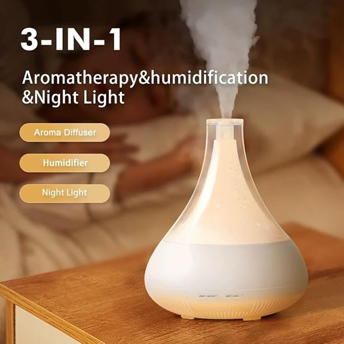 Ebooine Smart Aromatherapy Diffuser & Humidifier – 350ML, App Controlled, Ultrasonic, Quiet, Multi-Color LED