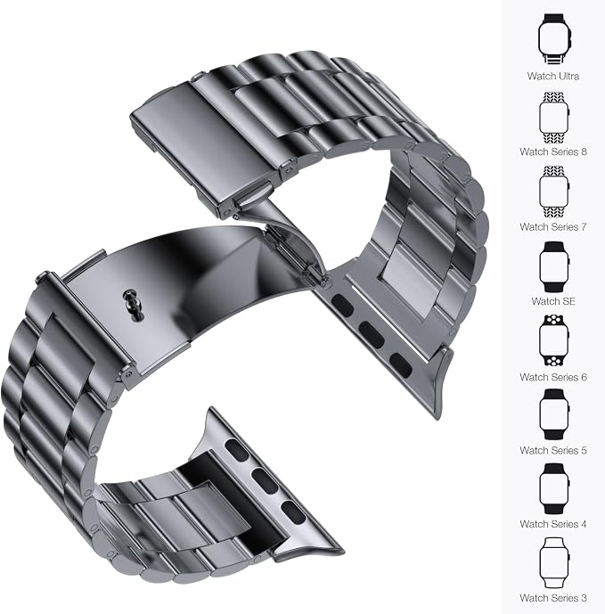 EPULY Metal Band Compatible with Apple Watch Bands for Men 49mm 46mm 45mm 44mm 42mm 41mm 40mm 38mm, Business Stainless Steel Strap for iWatch Bands Series 11 10 9 8 7 6 5 4 3 2 1, SE3 2 1, Ultra3 2 1