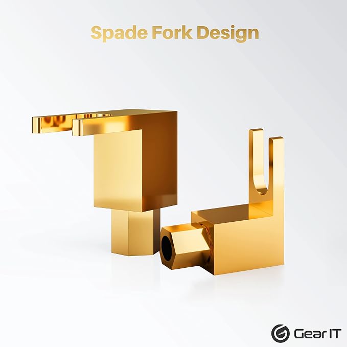 GEARit (4 Pairs, 8 Pieces) Right Angle Spade Plugs (2 Pairs, 4 Pieces) Banana Plugs (2 Pairs, 4 Pieces) Right Angle Banana Plug, Spade to Banana Plug Adapter Speaker Connector, 90 Degree Pin Plug Type