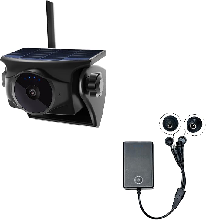 1080P Solar Magnetic WiFi Backup Camera with 8700mAh Magnetic 12V Battery Pack