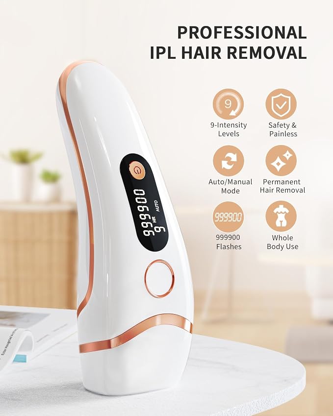 Laser Hair Removal for Women and Men, Ice Cooling 3-In-1 IPL Hair Removal Device, Safe At-home Long-lasting Hair Regrowth Reduction, Suitable for Face, Armpits, Bikini Line, Legs