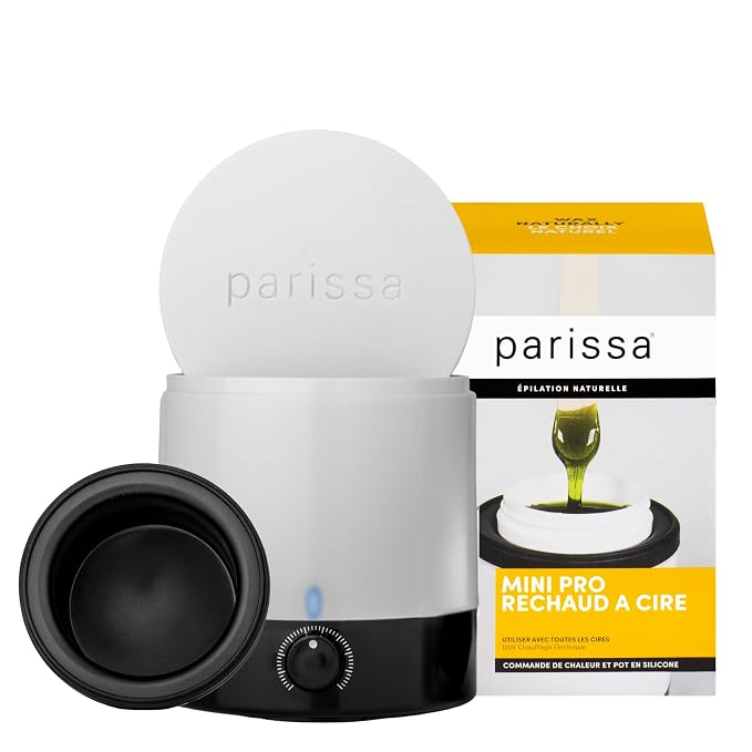 Parissa Mini Electric Hair Removal Wax Warmer for At-Home Waxing with Silicone Cup for All Hair Removal Waxes, Face, Bikini, Leg, and Body, Simple to Use