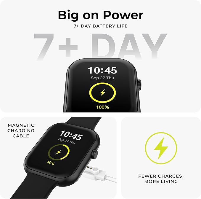 iTouch AIR 5 Smartwatch, 1.85" AMOLED Display, Bluetooth Calling, 100+ Sports Modes, Heart Rate, SpO2, Sleep & Stress Tracking, Water Resistant, 7-Day Battery Life, for Android & iPhone