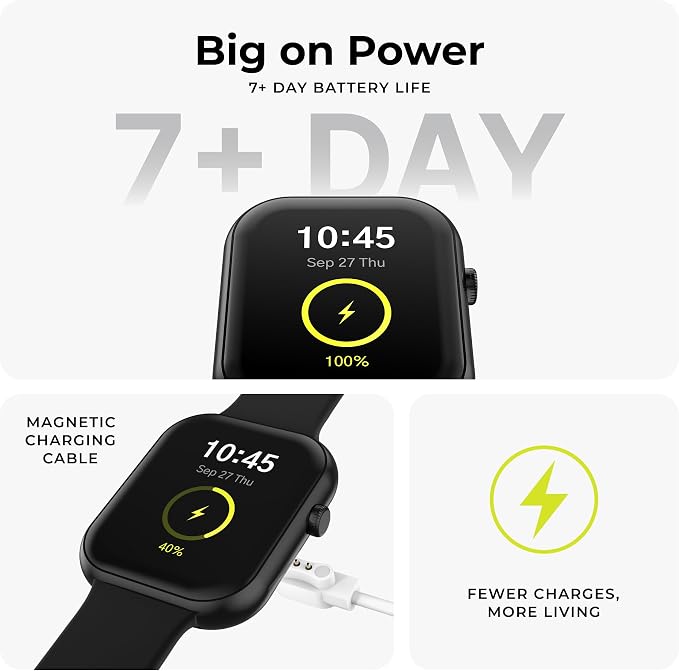 iTouch AIR 5 Smartwatch, 1.85" AMOLED Display, Bluetooth Calling, 100+ Sports Modes, Heart Rate, SpO2, Sleep & Stress Tracking, Water Resistant, 7-Day Battery Life, for Android & iPhone