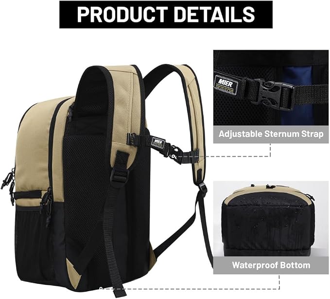 MIER 2 in 1 Insulated Cooler Backpack for Men Women Hiking Daypack with Lunch Compartment, Double Deck, Leakproof