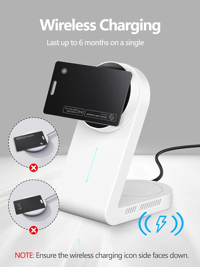 Wallet Tracker Card for Apple & Android, Find My Credit Card Tracker for Wallet, Luggage, Rechargeable Tracking Card Works with Apple Find My & Google's Find Hub (for iOS & Android, 1 Pack)