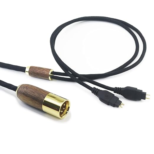 NewFantasia 6.6ft 4-pin XLR Balanced cable Replacement Audio Upgrade Cable Compatible with Sennheiser HD650 HD58X HD600 HD580 HD660S, HD6XX Headphone 6N OCC Copper Silver Plated cord Walnut Wood Shell