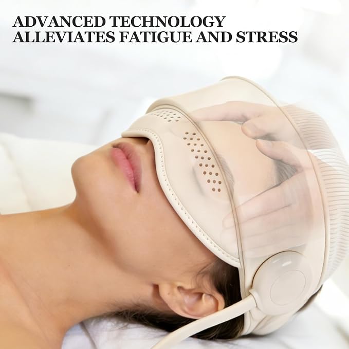 Head Massager with Heat,Head Massager for Headaches,Electric Rechargeable Head and Eye Massage Tool,6 Airbag Massage Zones,3 Heat Levels,4 Massage Modes