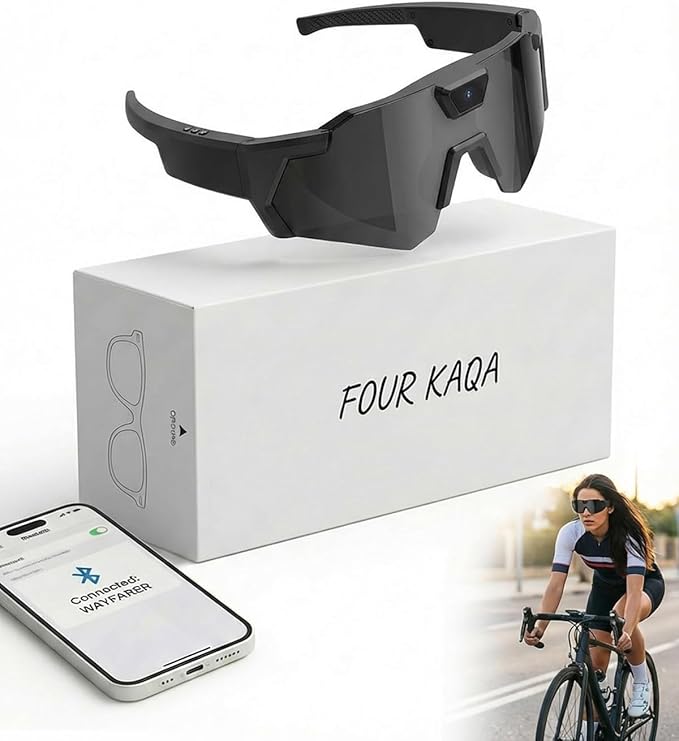 POV Glasses 4k Baseball with Camera Smart Glass for Men Women Sunglasses Cameras and Audio Video Action 2026 Upgrade Eyeglasses Running Style Meets Function Sports Cycling Hiking HD(Black)