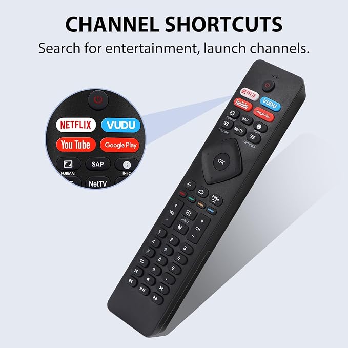 Universal Remote for All Philips TV Remote Replacement, for Philips Smart TV, LED, LCD, HDTV, 3D, 4K UHD TVs